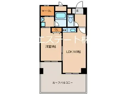 フレックス21久留米一番街(1LDK/7階)の間取り写真