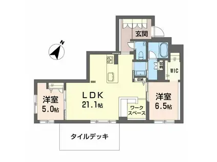 シャーメゾンステージ東静岡(2SLDK/1階)の間取り写真