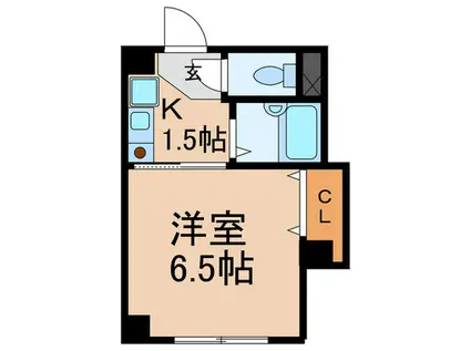 峰住吉ハイツ(1K/3階)の間取り写真