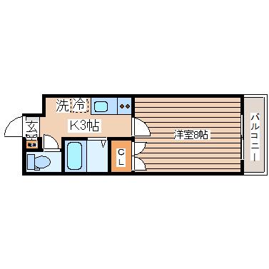 アモール(1K/2階)の間取り写真