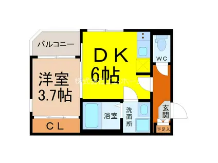 OKASIN6931(1DK/2階)の間取り写真