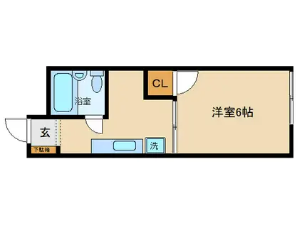 有山荘(1K/2階)の間取り写真