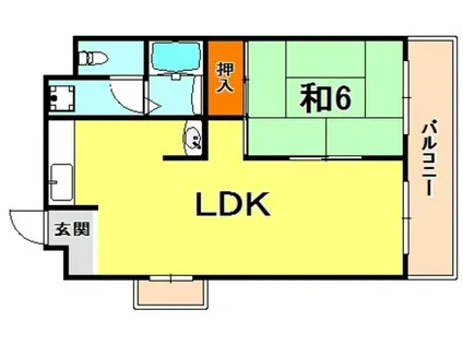 カンタル御影(1LDK/4階)の間取り写真