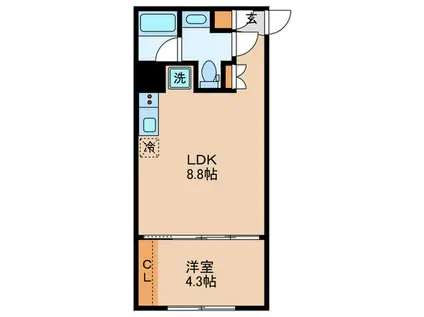 EDIT品川戸越(1LDK/1階)の間取り写真