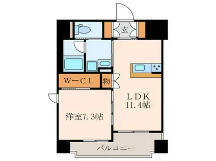 シャーメゾンステージ片野(1LDK/3階)の間取り写真