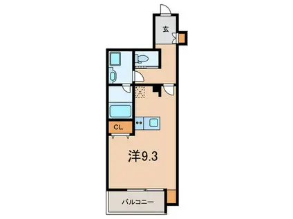 ウェルスクエア西宮(ワンルーム/2階)の間取り写真