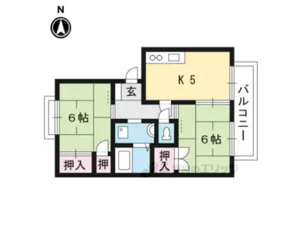 パークハウス瀬田A棟(1LDK/2階)の間取り写真