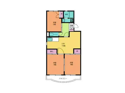 池ノ端ハイツ(3DK/3階)の間取り写真