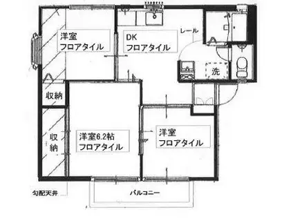 ソレアードNB棟(3DK/1階)の間取り写真