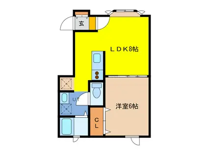 T.N.LIBARTY(1LDK/2階)の間取り写真
