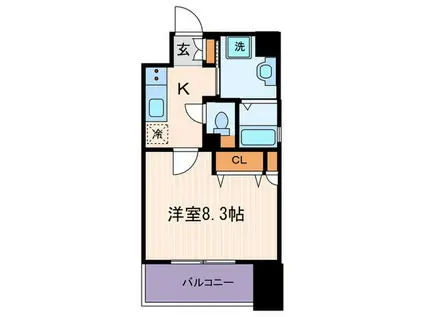 SUMIKA六角高倉(1K/2階)の間取り写真