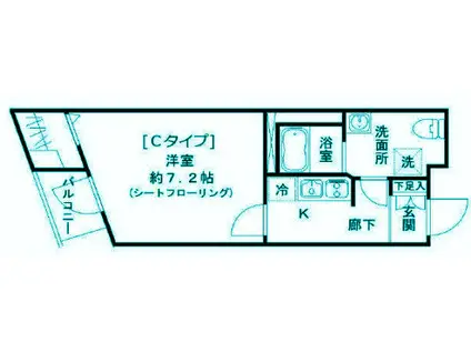 アイディ西馬込12(1K/2階)の間取り写真