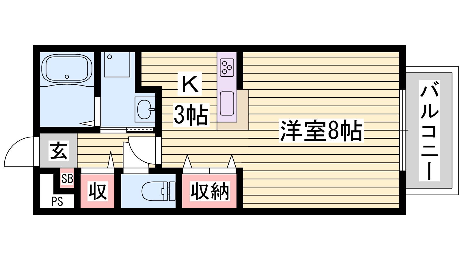エミネンス堂本(1K/1階)の間取り写真