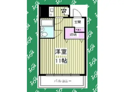 ラフィネ新栄(ワンルーム/4階)の間取り写真