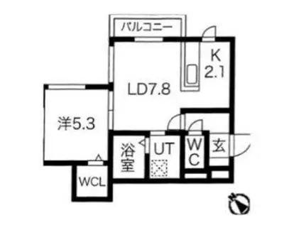 TRIBE NAKANOSHIMA STA(1LDK/2階)の間取り写真