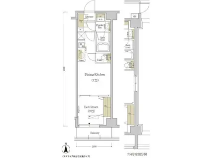 アーバネックス菊川(1DK/7階)の間取り写真