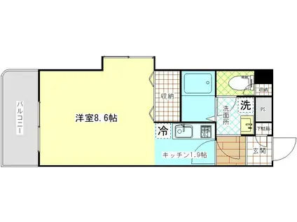 AYマンション(1K/4階)の間取り写真