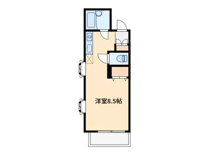 グリーンコーポツー(ワンルーム/2階)の間取り写真