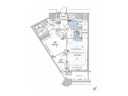 勝どき ザ・タワー(1SLDK/3階)の間取り写真