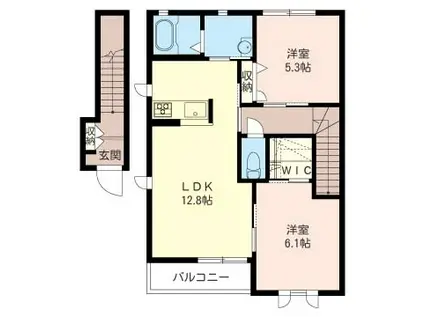 レジデンス桜123B(2LDK/2階)の間取り写真