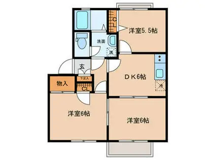 パストラルC(3DK/1階)の間取り写真