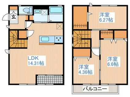 グランハイム富沢(3LDK/1階)の間取り写真