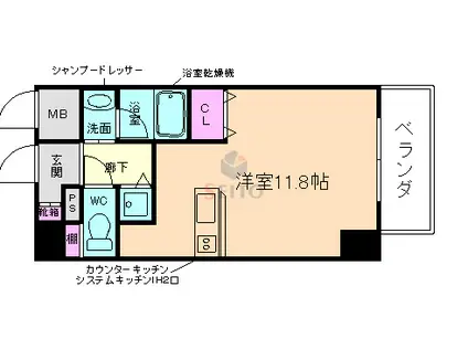 アーバネス淀川(ワンルーム/3階)の間取り写真