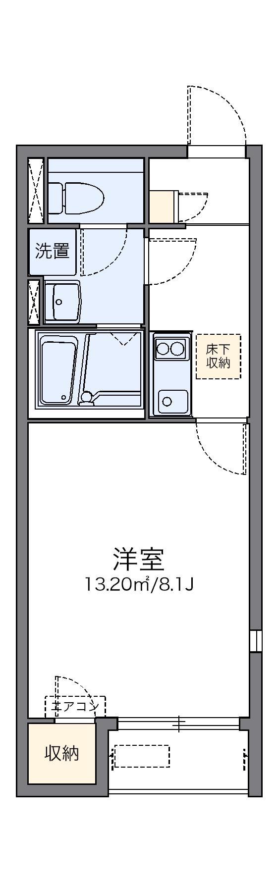 レオネクストFEEL(1K/1階)の間取り写真
