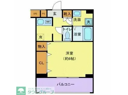 プレール川越(1K/2階)の間取り写真