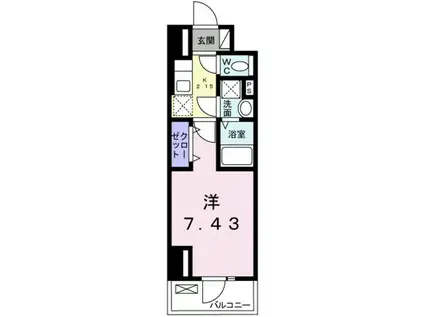 プラーサート 南観音(1K/3階)の間取り写真