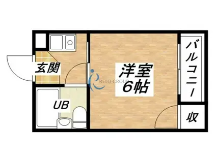 ロジーパレス平野(1K/3階)の間取り写真