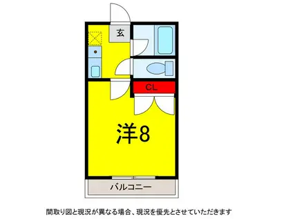 パレス志津(1K/2階)の間取り写真