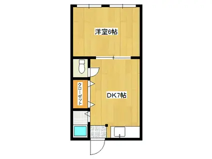 有冨コーポ(1DK/2階)の間取り写真