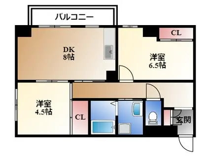 ドムス・栄(2DK/2階)の間取り写真