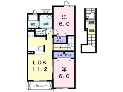 バンバハウス(2LDK/2階)の間取り写真