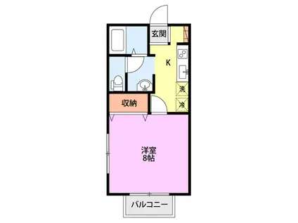 コモンズ西島(1K/1階)の間取り写真