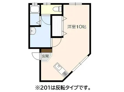 ハイツシュロッセ(ワンルーム/2階)の間取り写真