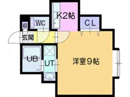 アルト・カンパーレ(1K/1階)の間取り写真