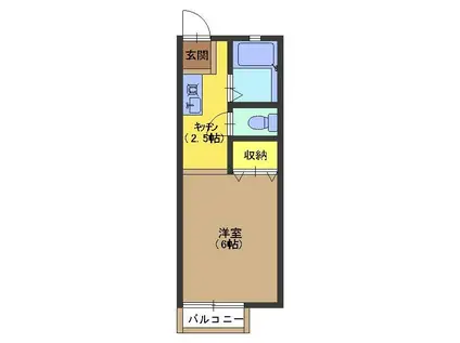 カーサ工藤三軒茶屋(1K/2階)の間取り写真