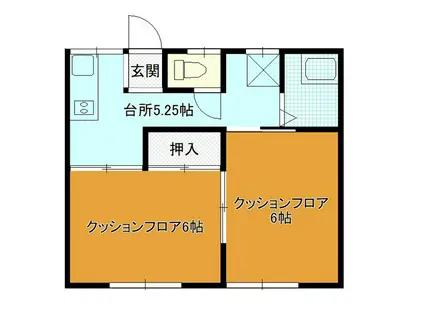 スカイコーポ(2K/2階)の間取り写真