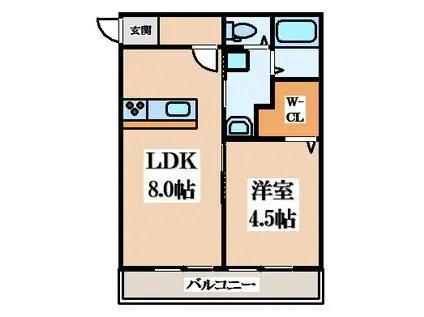 東花園コーポ(1LDK/1階)の間取り写真