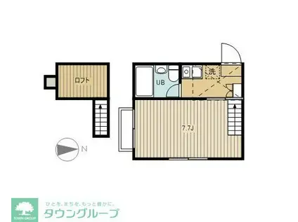 タウンコートヤギサワ(1K/1階)の間取り写真