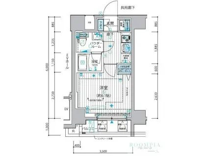 メインステージ戸越銀座(1K/11階)の間取り写真