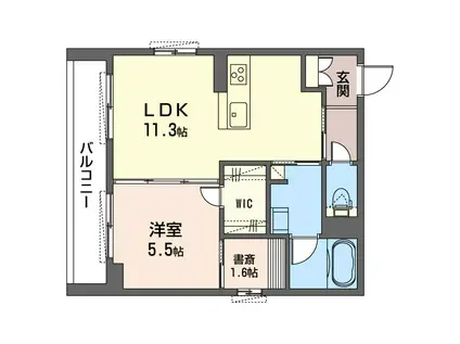 クレスティーク(1LDK/3階)の間取り写真