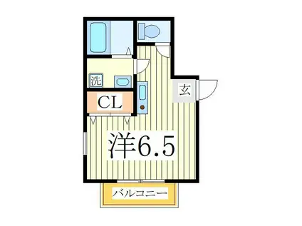 コーポフラーリッシュ(ワンルーム/2階)の間取り写真