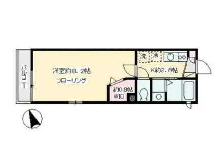 ラパン ド ルネ A(1K/2階)の間取り写真