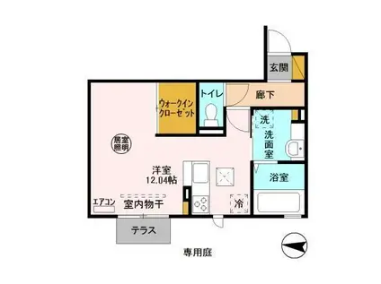 ルミウス(ワンルーム/1階)の間取り写真