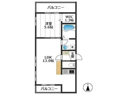 リベラル蓮根2(1LDK/2階)の間取り写真