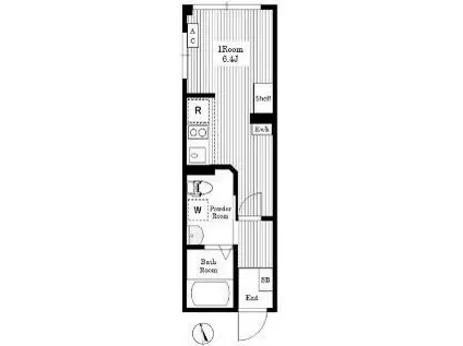 AIR TOWER NIPPORI B棟(ワンルーム/4階)の間取り写真