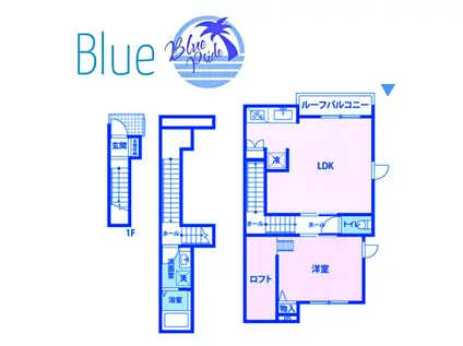 由比ヶ浜BASE(1SLDK/2階)の間取り写真